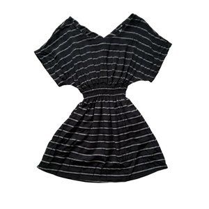 Forever21 Striped Elastic Waist With Back Cutout Dress